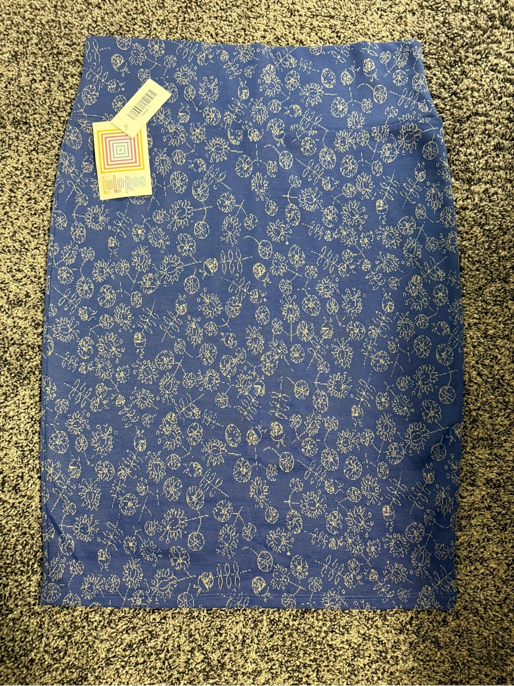 LuLaRoe Cassie Blue Floral Pencil Skirt